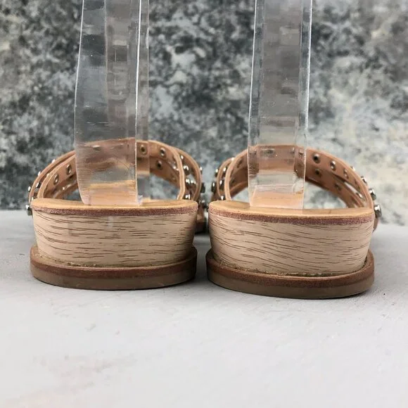 Dolce Vita Women's Size 9** Pinta Cafe Brown Studded Strappy Flats Sandals - Picture 6 of 11